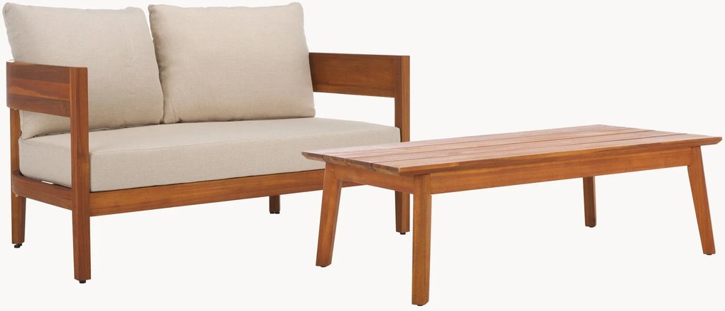 Set salotto da giardino in legno di acacia Theo, set da 2