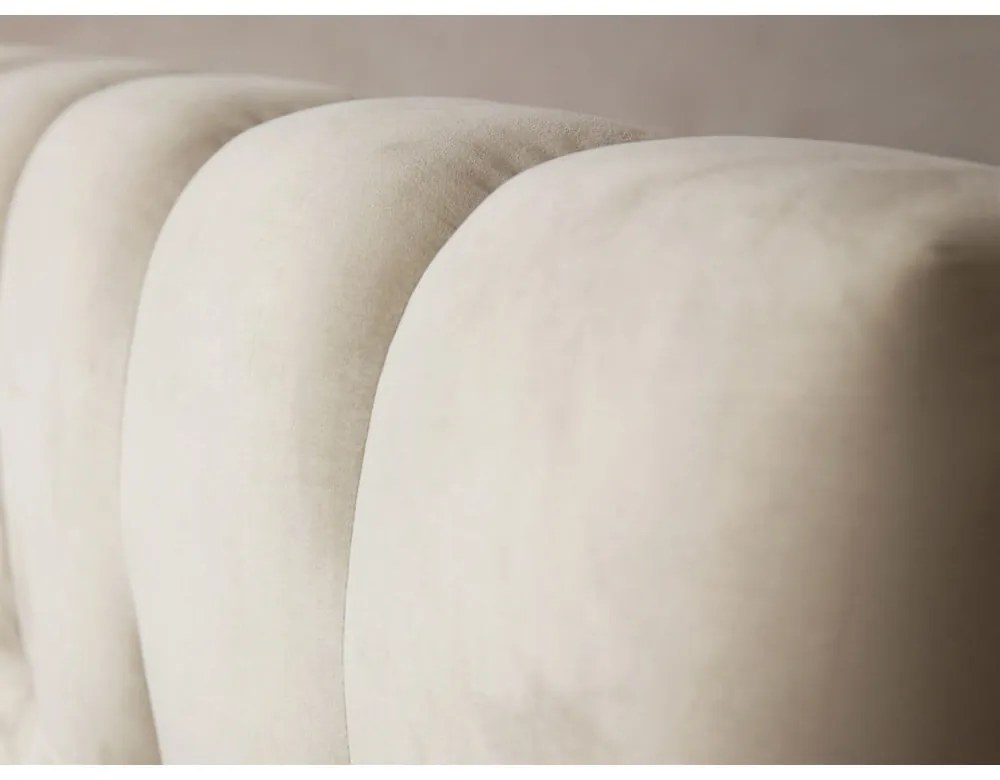 Letto matrimoniale imbottito beige con contenitore con griglia 180x200 cm Bali - Cosmopolitan Design