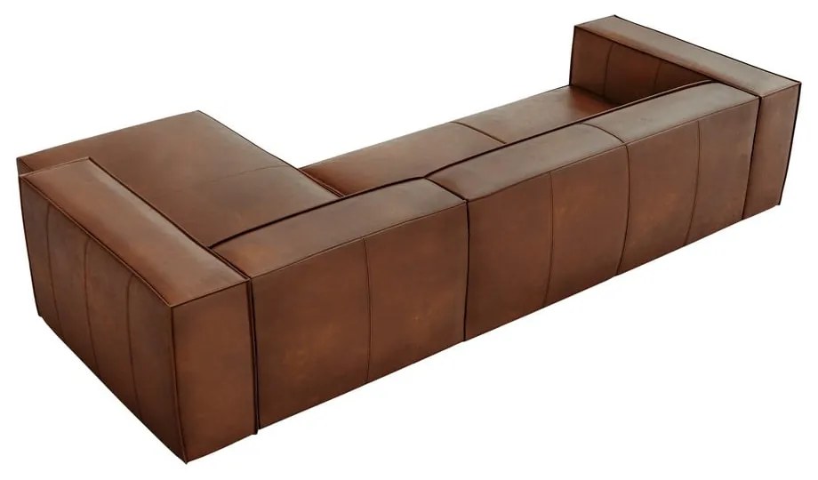 Divano angolare in pelle marrone cognac (angolo destro) Madame - Windsor &amp; Co Sofas