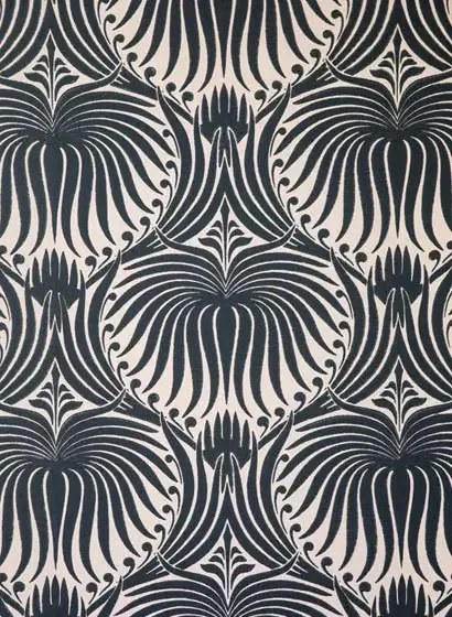 Farrow & Ball Carta da parati Lotus - Setting Plaster/ Off-Black