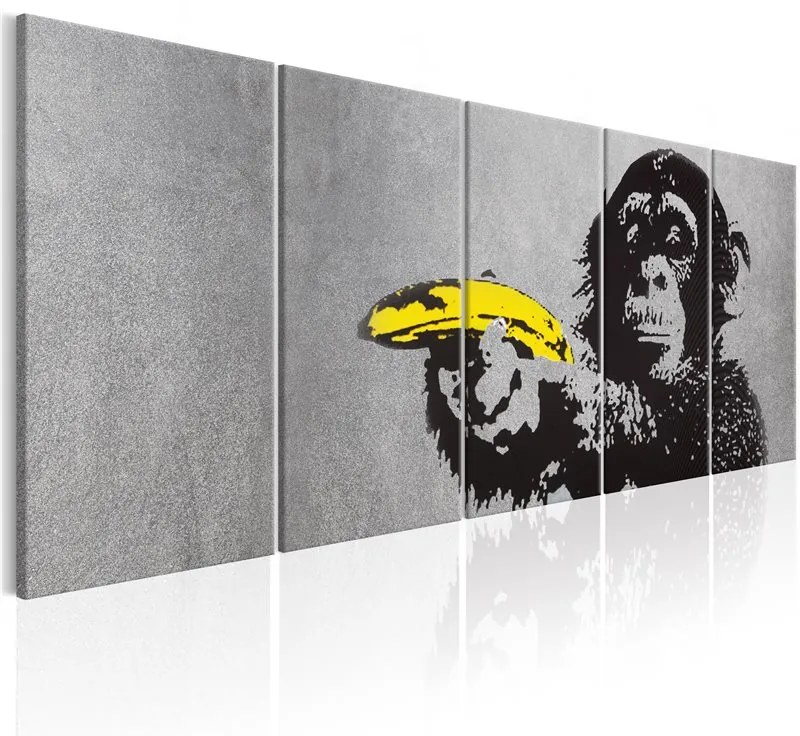 Quadro Monkey and Banana  Colore Nero, Dimensioni e Misure 200x80