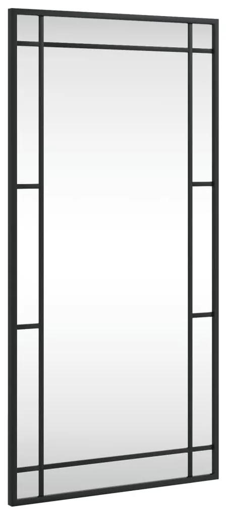 Specchio da Parete Nero 40x80 cm Rettangolare in Ferro