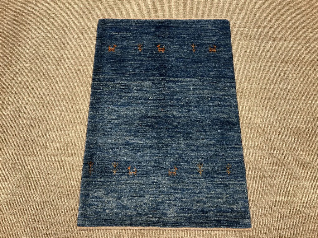 Gabbeh Tappeto 120x80 Blu (Iran) Annodato A Mano
