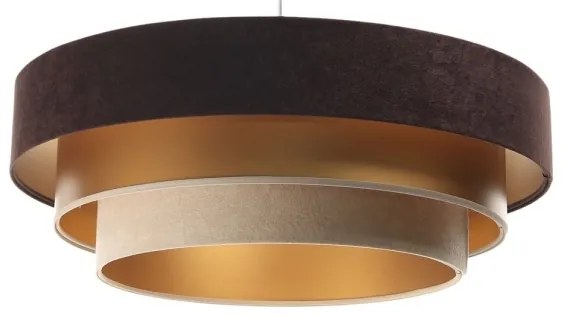 Lampadario su filo TRINITI 1xE27/60W/230V marrone/oro/beige