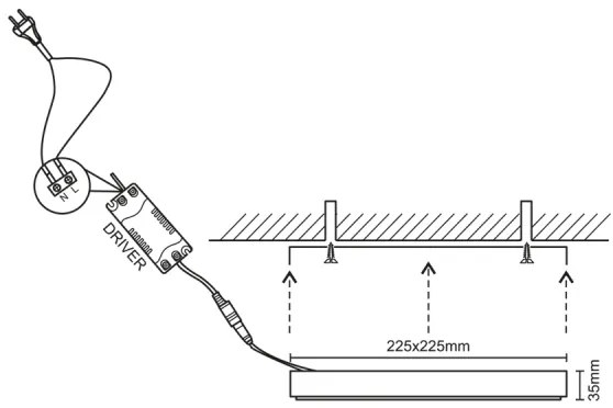 Plafoniera LED LED/18W/230V 4000K 22,5x22,5 cm