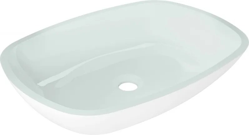 Mexen Araks lavabo da appoggio in vetro 54 x 39 cm, bianco - 24155430