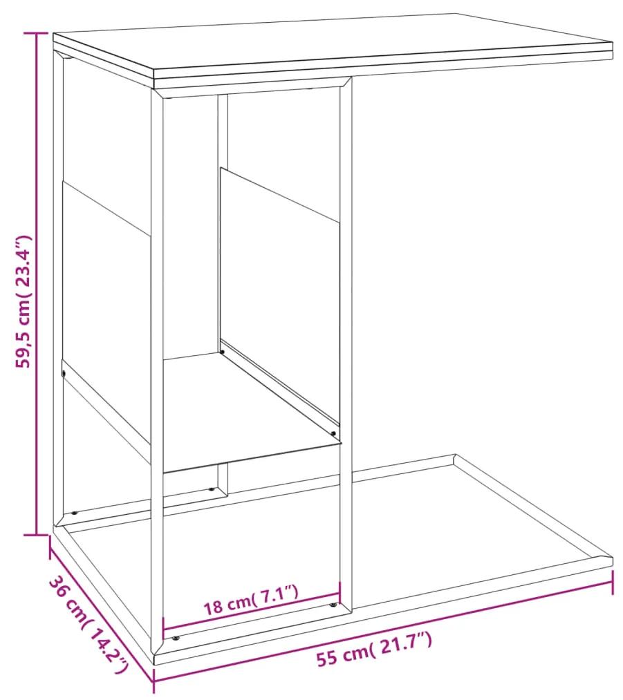 Tavolino Bianco 55x36x59,5 cm Legno Multistrato
