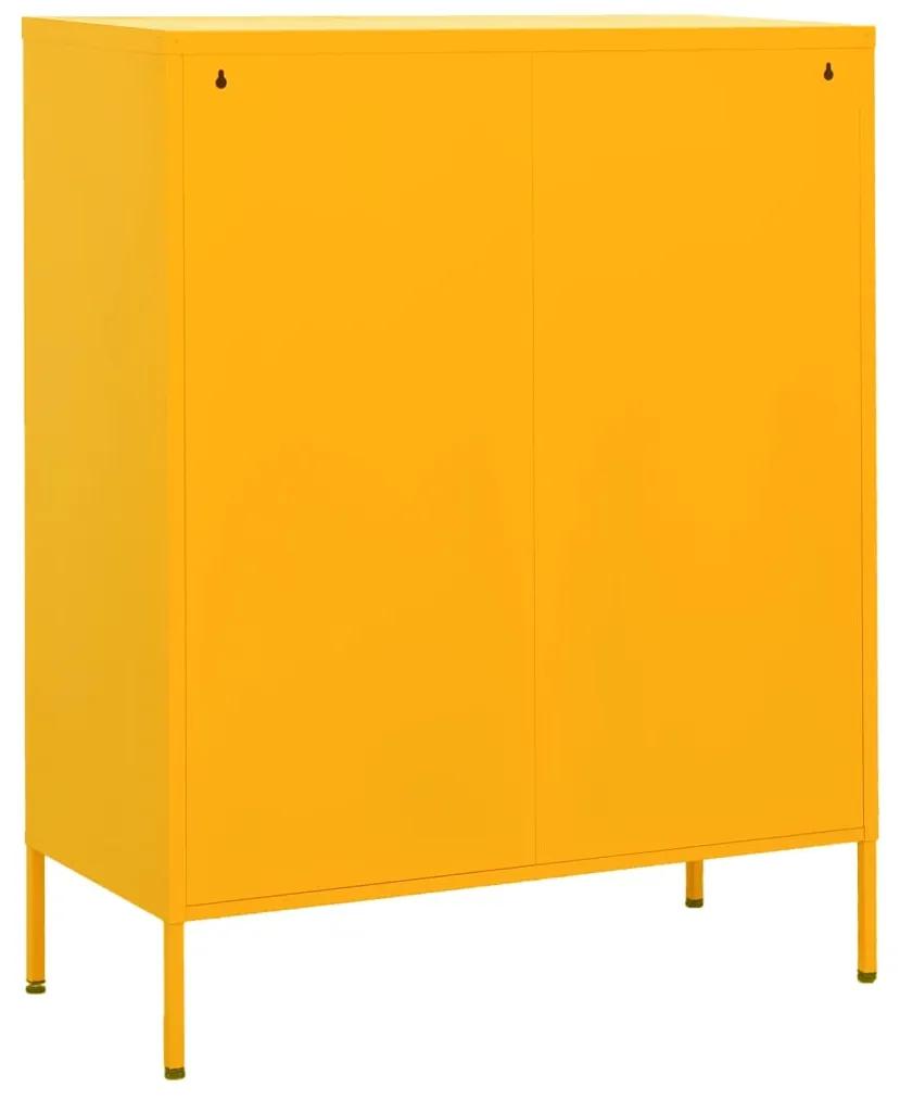 Armadietto giallo senape 80x35x101,5 cm in acciaio