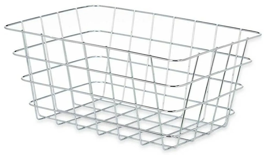 Cestino Multiuso Rettangolare Argentato Metallo 31 x 14 x 21 cm (6 Unità)