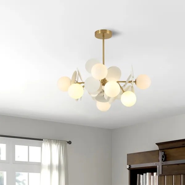 Brilagi - Lampadario a stelo BALMO 8xG9/9W/230V Ø 60 cm oro/bianco