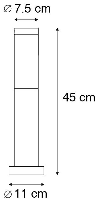 Lampada da esterno a palo antracite 45 cm IP44 - Rox con picchetto da terra e pressacavo