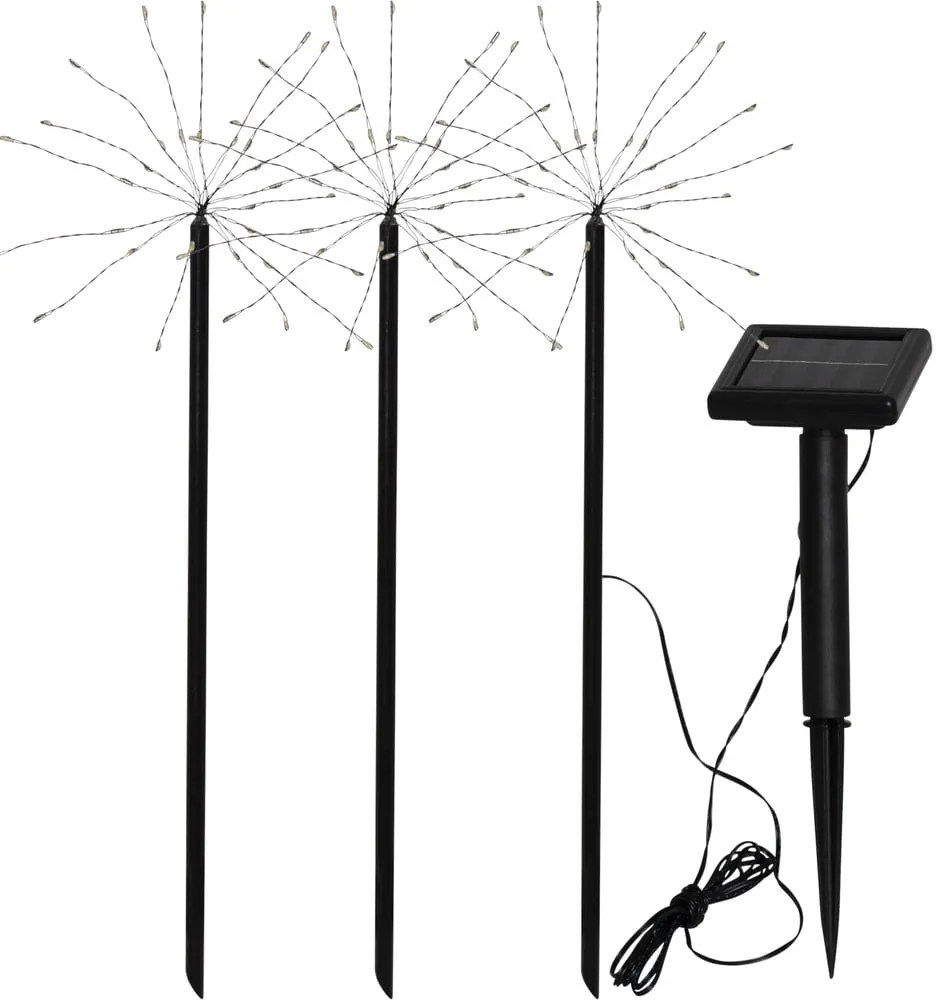 Illuminazioni esterne in set LED con alimentazione a pannelli solari con picchetto 3 pz (altezza totale 40 cm) Firework – Star Trading
