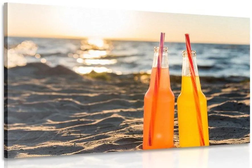 Quadro su tela – Bevanda rinfrescante sulla spiaggia