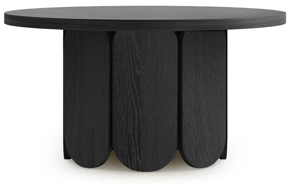 Tavolino da salotto rotondo nero con effetto rovere ø 78 cm Soft – Woodman