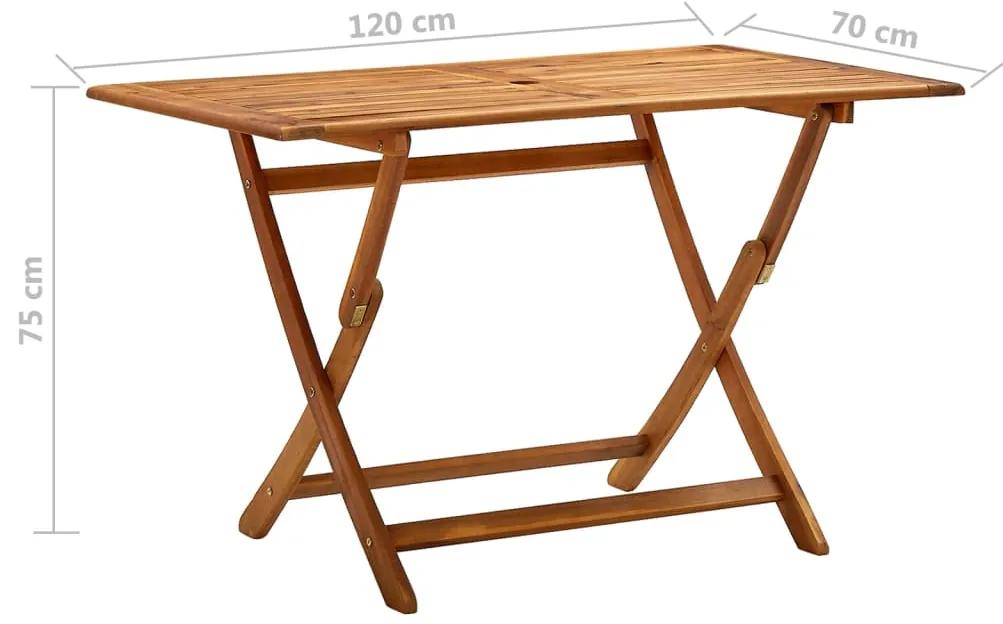 Tavolo da Giardino Pieghevole 120x70x75 cm in Massello d'Acacia