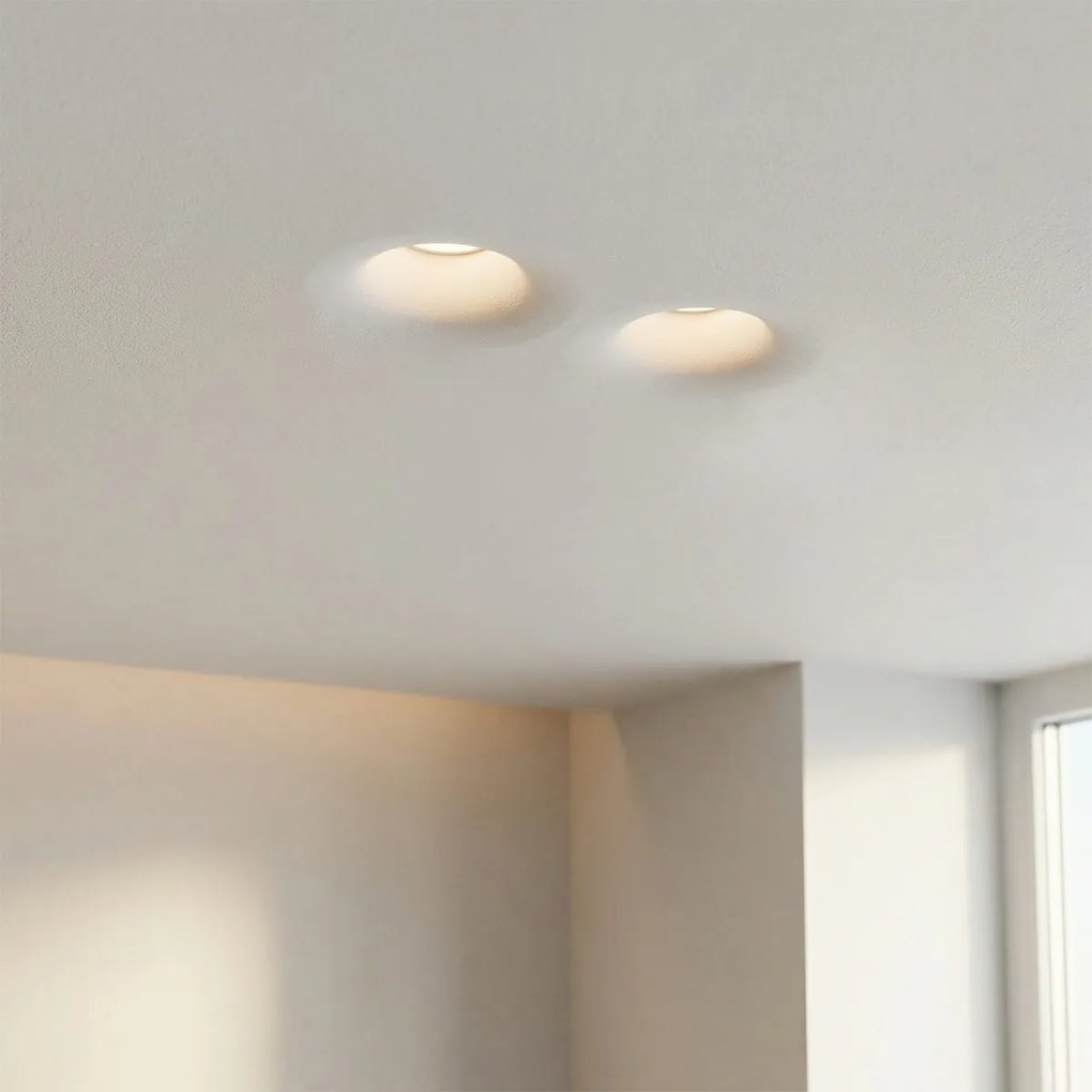 Portafaretto Rettangolare 190x100mm 2xGU10 in Gesso Pitturabile Curvo