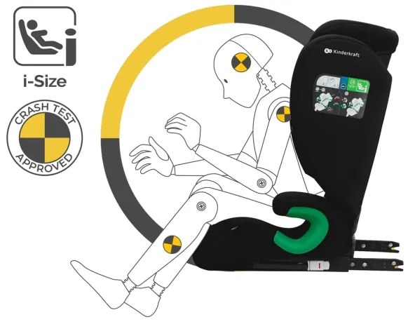 KINDERKRAFT - Seggiolino auto JUNIOR FIX 2 (100-150 cm) Graphite nero