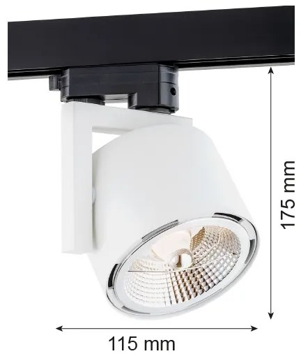 Argon 4750 - Faretto per sistema a binario ALTO 1xGU10-AR111/12W/230V bianco