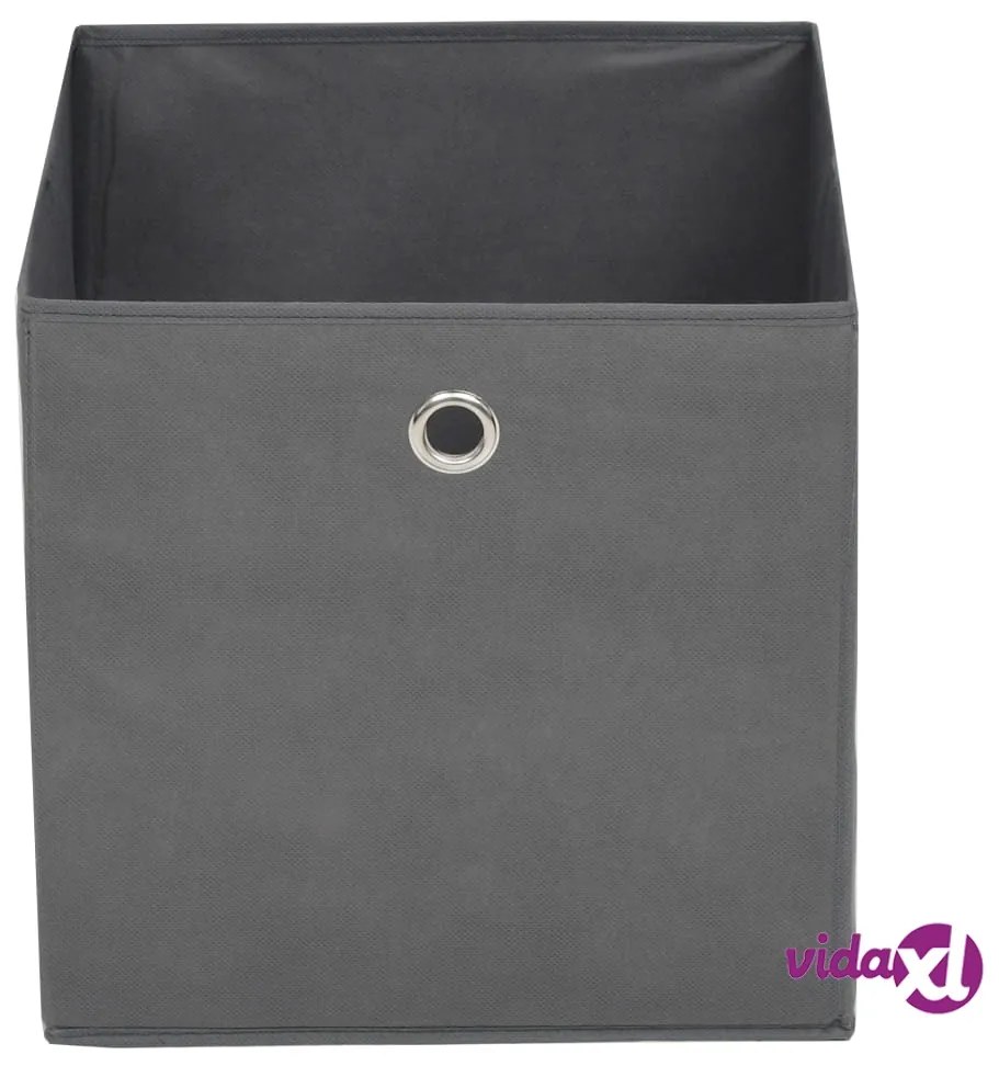 vidaXL Contenitori 4 pz in Tessuto non Tessuto 32x32x32 cm Grigio