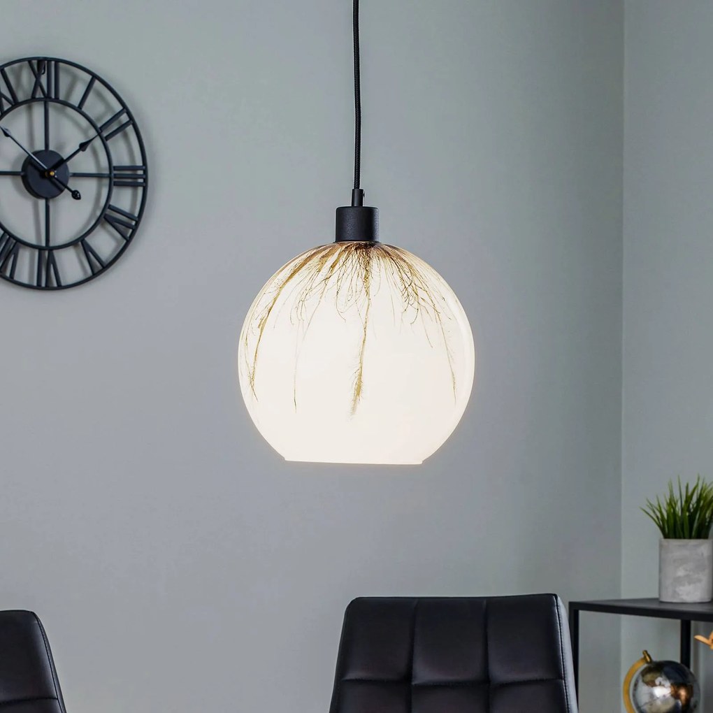 Solbika Lighting Lampada a sospensione Ball con decorazione a dente di leone nella parte