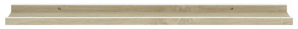 Mensole da parete 4 pz bianche e rovere sonoma 80x9x3 cm