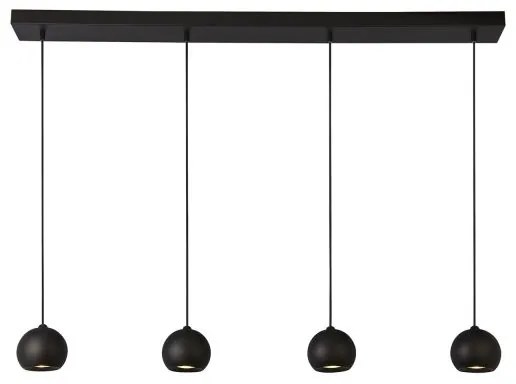 Eindhoven 4lt bar pendant - metallo nero sabbia