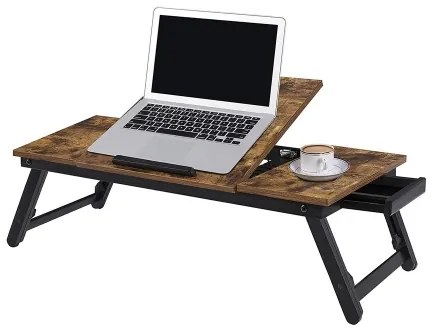 Tavolino porta PC regolabile per letto LAT, marrone/nero