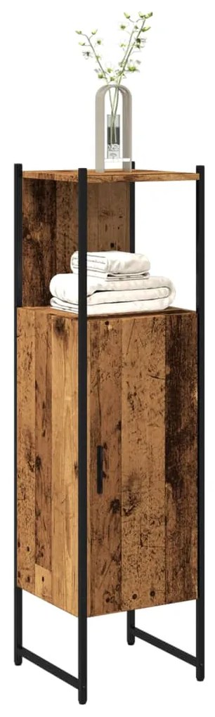 Armadietto bagno legno antico 33x33x120,5 cm legno multistrato