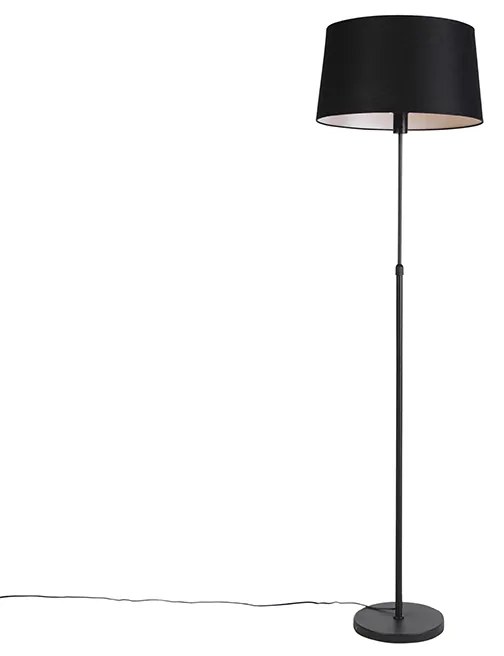 Lampada da terra nera con paralume in lino nero 45 cm regolabile - Parte