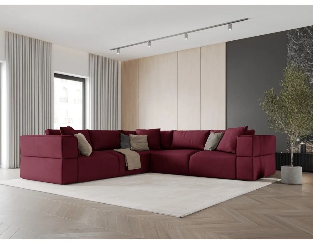 Divano angolare variabile bordeaux Esther - Milo Casa