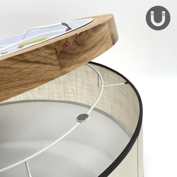 Brilagi - LED Plafoniera BELLADONNA 3xE27/15W/230V diametro 50 cm color crema/quercia