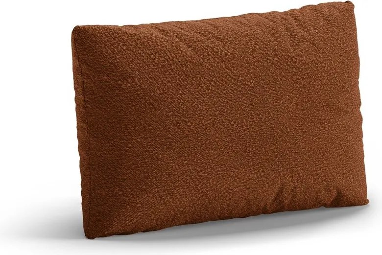 Cuscino per divano color terracotta con rivestimento in bouclé Poppy – Micadoni