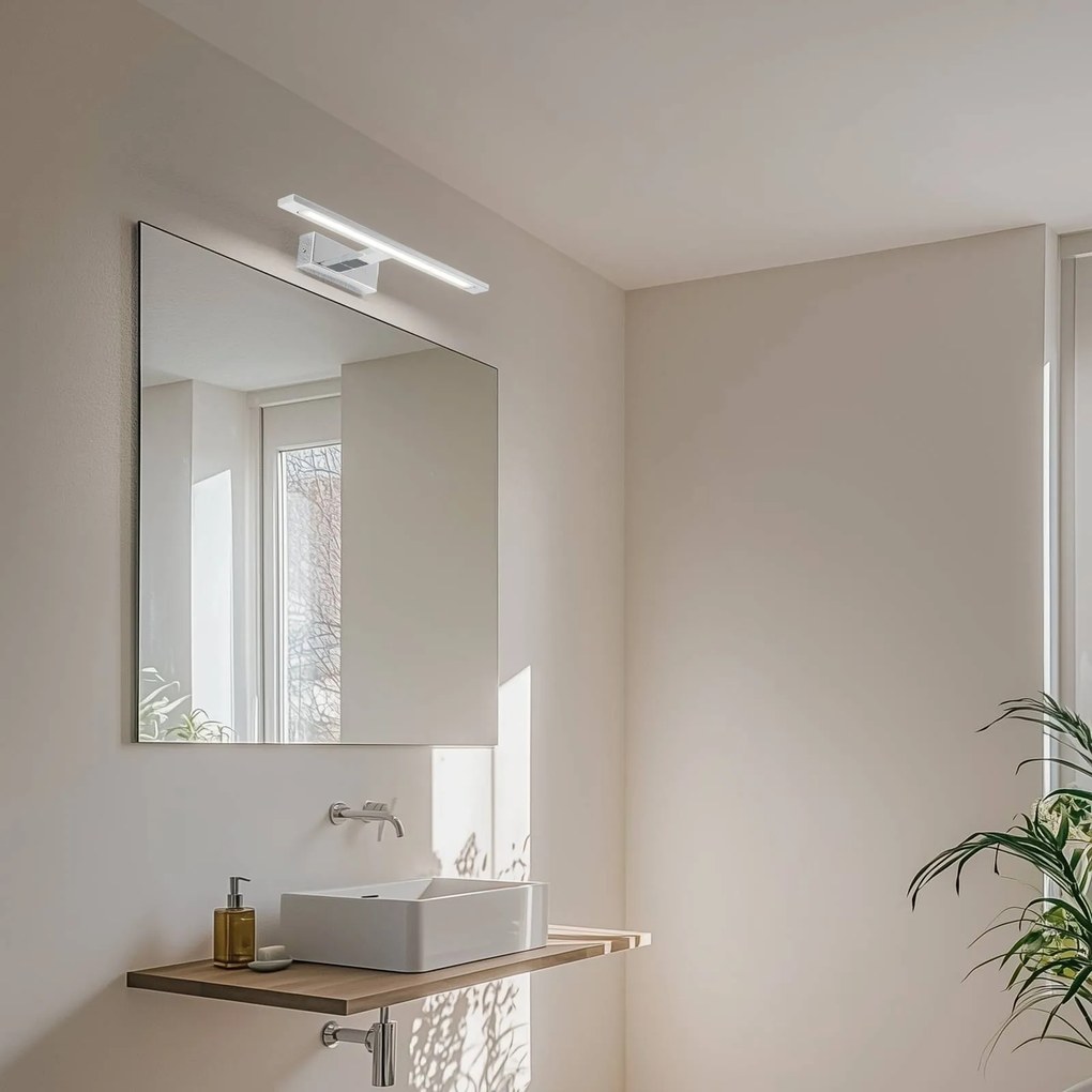 TK Lighting Applique a LED Gallery in metallo cromato larghezza 41,5 cm IP44