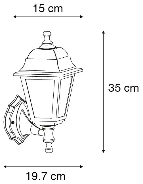 Lampada da parete per esterni classica nera IP44 - Capital