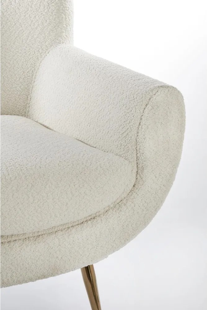 Poltrona crema in bouclé Vinstra - Light &amp; Living