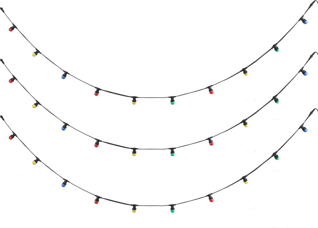 Ghirlanda luminosa collegabile nera con spina 14m incl. 30 luci E27 IP64 - Lubber