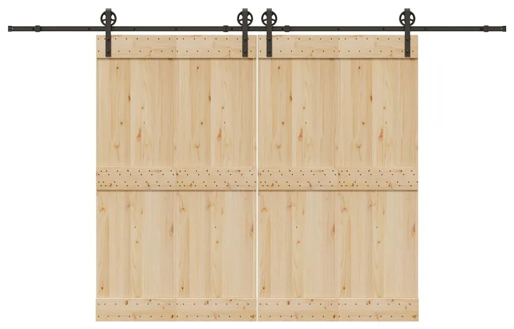 Kit Di Binari Per Porte Scorrevoli 366 Cm Acciaio Nero /