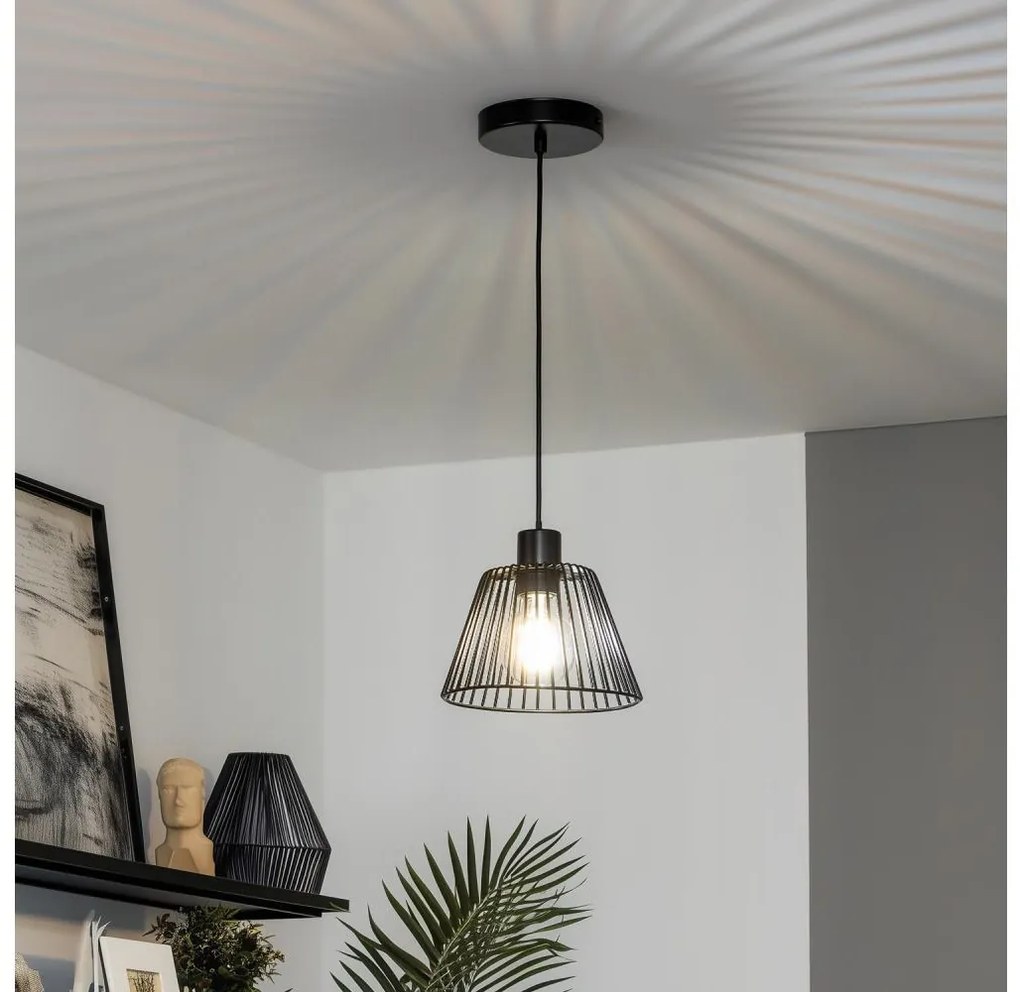 Brilagi - Lampadario LED a sospensione su cavo CERIA WIRE 1xE27/40W/230V Ø 21 cm nero