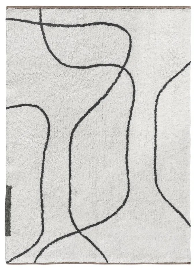 Tappeto avorio in cotone lavabile 100x140 cm Shadow – Mette Ditmer Denmark