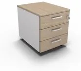 Cassettiera da ufficio con Rotelle OFFICE, L 42 x P 56 x H 51 cm (Rovere Chiaro)