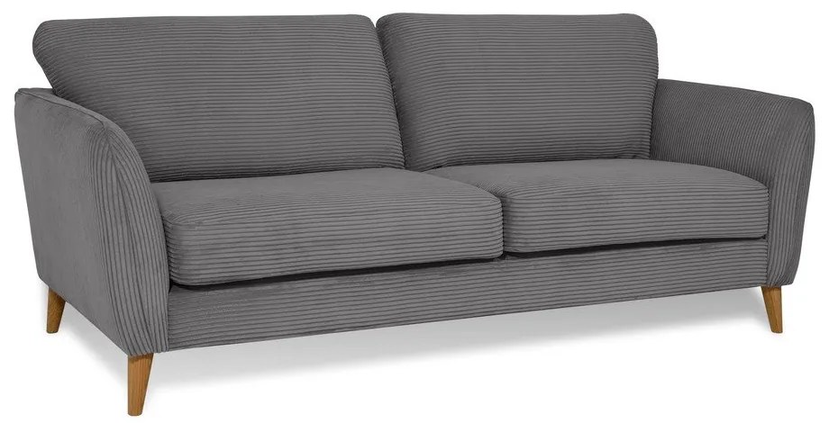 Divano in velluto a coste grigio scuro 206 cm Paris - Scandic