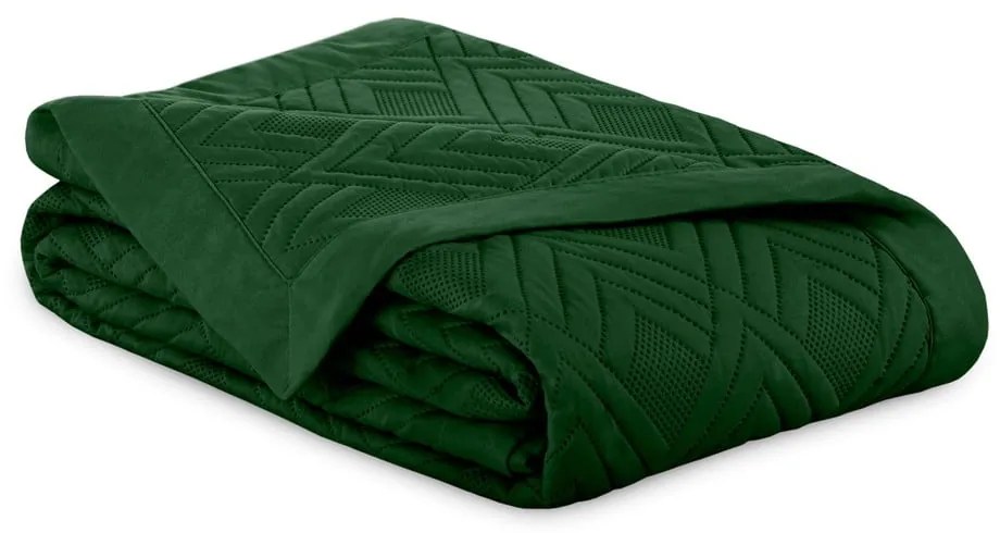 Copriletto verde scuro in microfibra con rivestimento trapuntato 170x210 cm Ophelia – Restilo