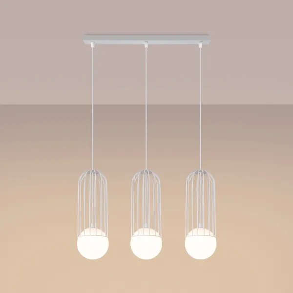 Sollux SL.1333 - Lampadario a sospensione con filo BRINA 3xG9/8W/230V bianco