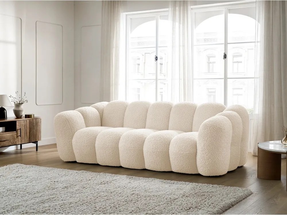 Divano beige con rivestimento in bouclé 232 cm Hippolyte – Bobochic Paris