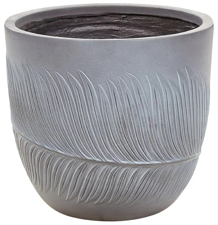 Vaso da fiori argilla grigio 35 x 35 x 33 cm FTERO Beliani