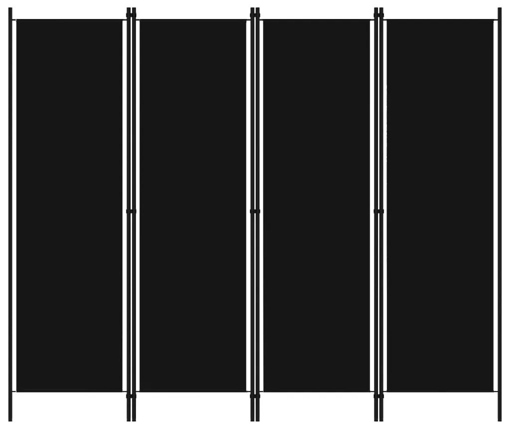 Paravento A 4 Pannelli Nero 200x180 Cm /
