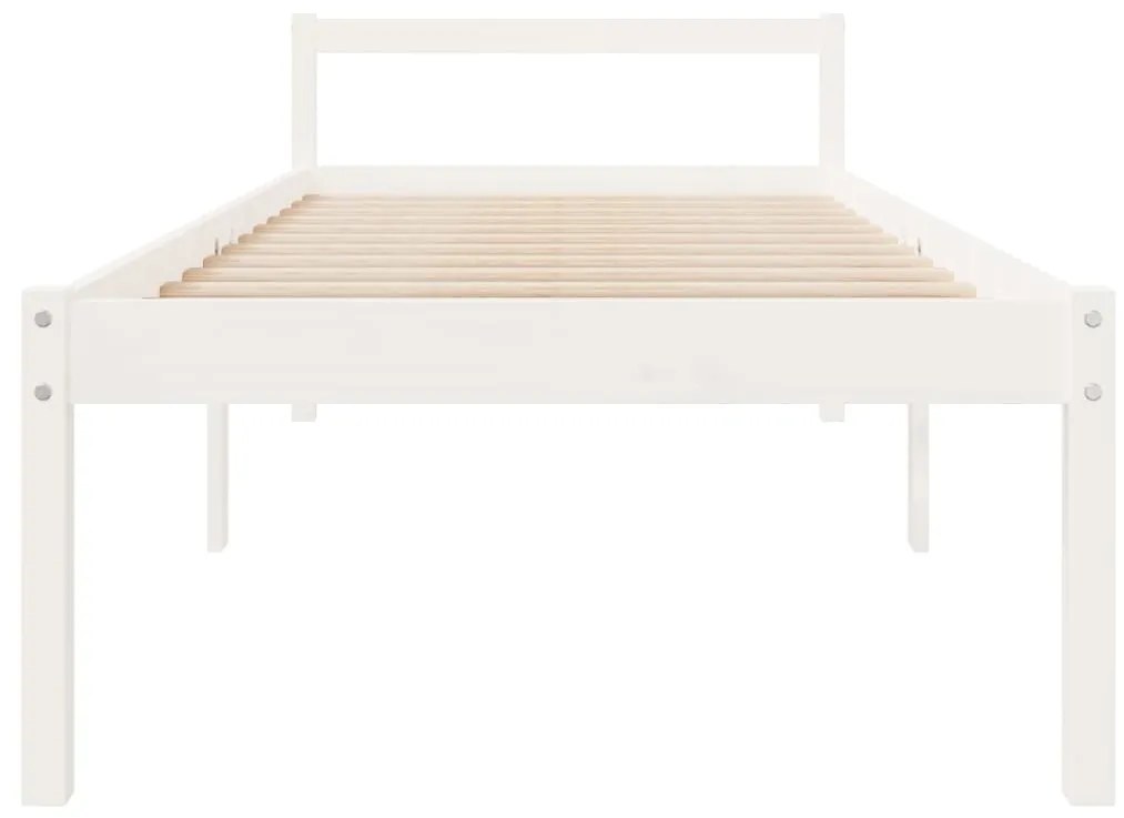 Letto per anziani bianco 90x190 cm single in legno di pino