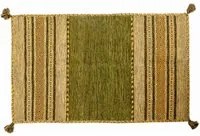 Tappeto moderno Kansas, stile kilim, 100% cotone, verde, 200x140cm