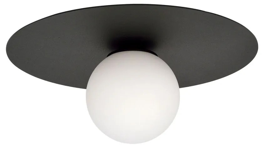 Lampada da soffitto Solar, Nera con sfera satinata E14 Colore del corpo Nero