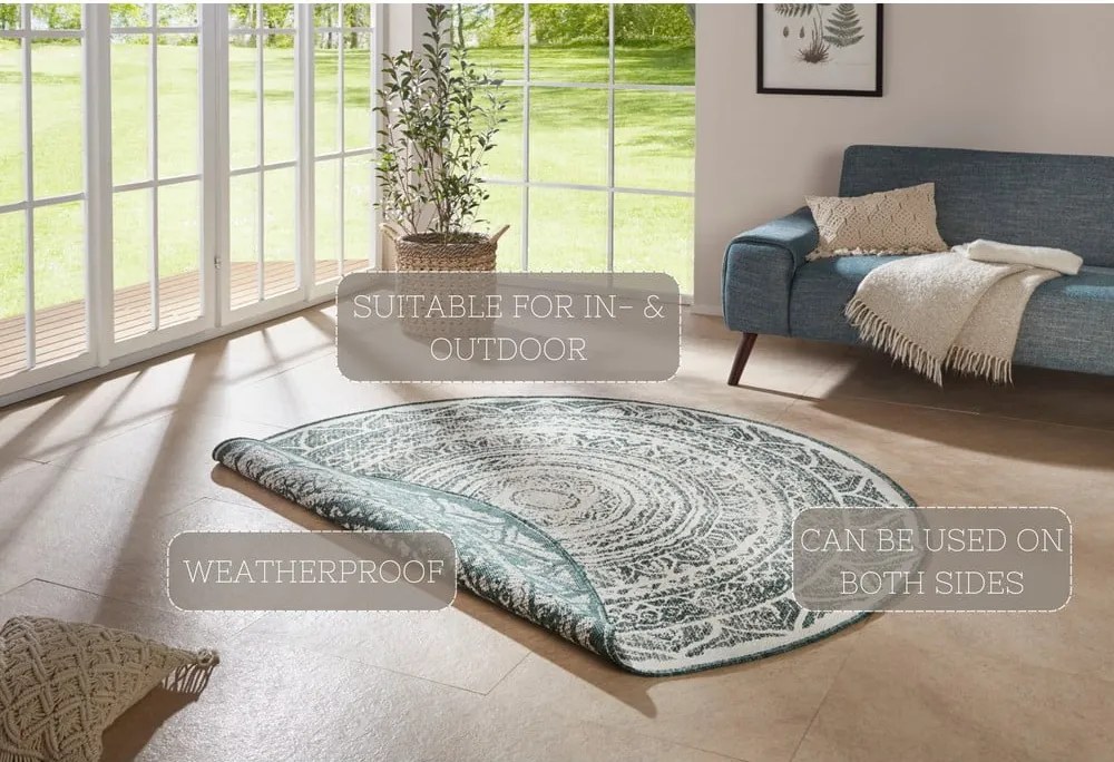 Tappeto da esterno verde e crema , ø 140 cm Siruma - NORTHRUGS
